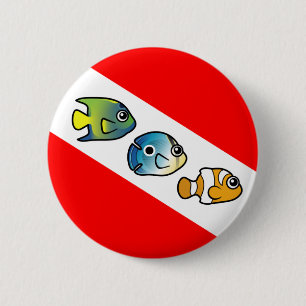 Cute Scubadorable Dive Flag 6 Cm Round Badge
