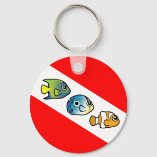 Cute Scubadorable Dive Flag Key Ring