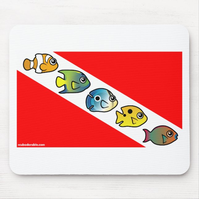 Cute Scubadorable Dive Flag Mouse Pad (Front)