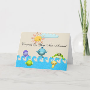 Cute Sea Animals Baby Shower Card