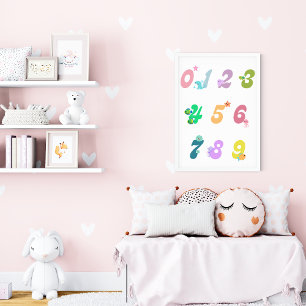 Cute Sea Animals Number Nursery Education Poster