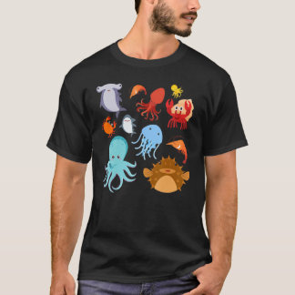Cute Sea Animals Ocean Creatures Clownfish T-Shirt