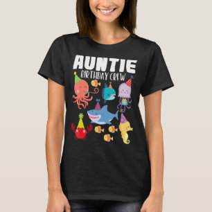 Cute Sea Animals Ocean Creatures Party Auntie Birt T-Shirt