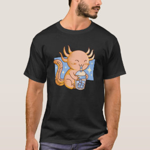 Cute Sea Creature Drinking Boba Tea Illustration T-Shirt