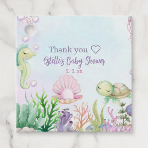 Cute Sea Creatures Baby Shower Favour Tags