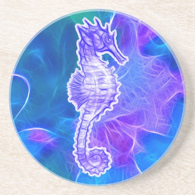 Cute Sea Horse Marine Animal Gift Coaster (Front)