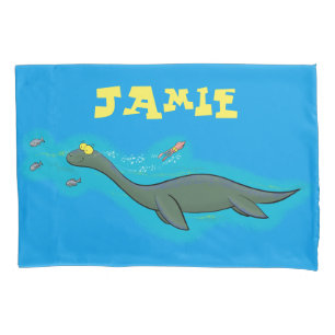Cute sea monster cartoon pillowcase