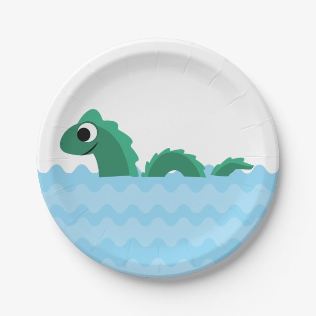 Cute Sea Monster Paper Plate (Front)