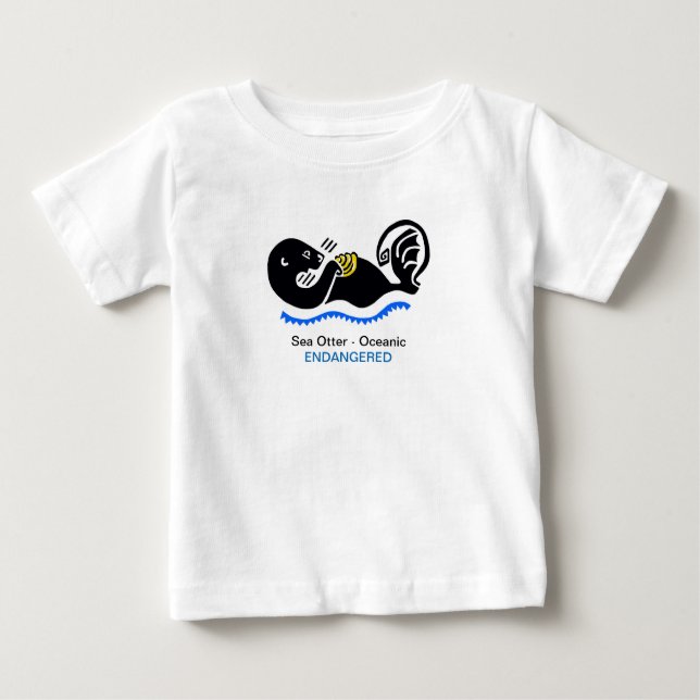 Cute- Sea OTTER - Endangered animal graphic Baby T-Shirt (Front)