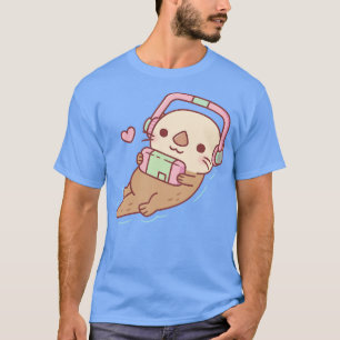 Cute Sea Otter g With Game Console T-Shirt