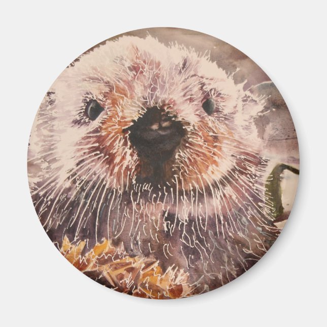 Cute Sea Otter Refrigerator Magnet Gift (Front)