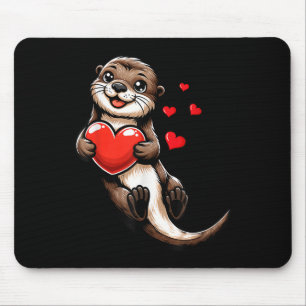 Cute Sea Otter Valentines Heart Lover Funny Boys G Mouse Pad