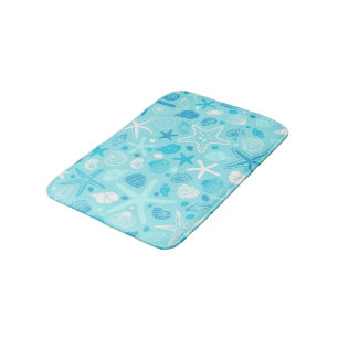 Cute Sea Pattern Bath Mat, Turquoise Kids Decor Mat