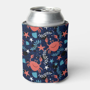 Cute sea pattern with crabs. can cooler