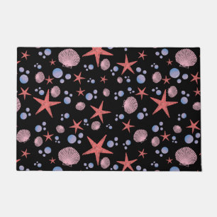 Cute Sea Shell starfish Coastal Summer Ocean Beach Doormat