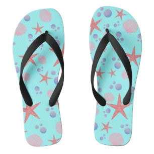 Cute Sea Shell starfish Coastal Summer Ocean Beach Jandals