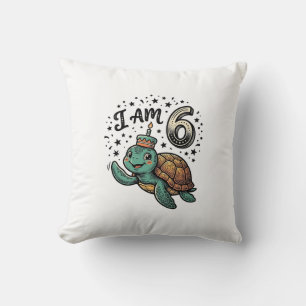 Cute Sea Turtle 6th Birthday Vintage Shirt Design_ Cushion