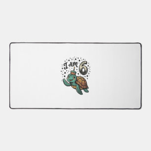Cute Sea Turtle 6th Birthday Vintage Shirt Design_ Desk Mat