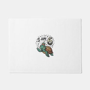 Cute Sea Turtle 6th Birthday Vintage Shirt Design_ Doormat