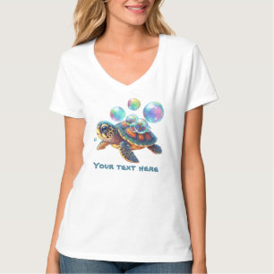 Cute sea turtle add text Plus Size  T-Shirt