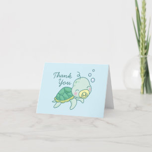 Cute Sea Turtle Baby Shower Kawaii Thank You