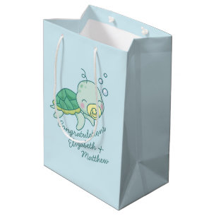Cute Sea Turtle Baby Shower Medium Gift Bag