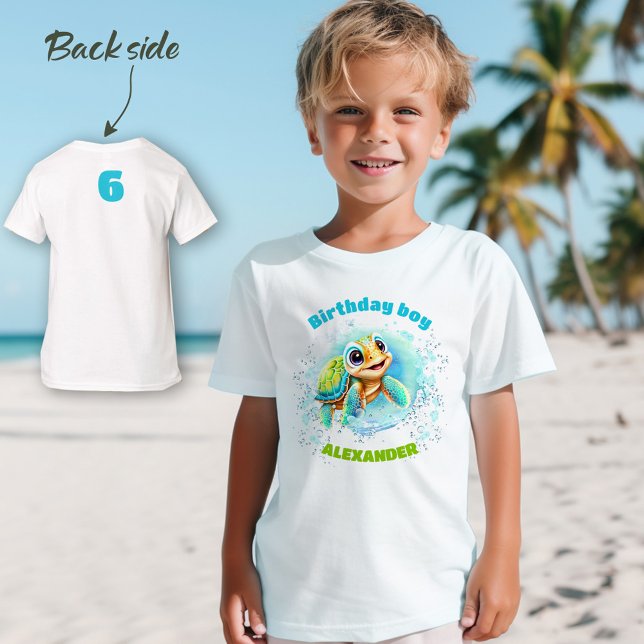 Cute Sea Turtle Birthday Boys' T-Shirt (Cute Sea Turtle Birthday Boys' T-Shirt)