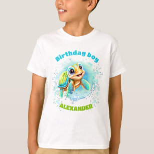 Cute Sea Turtle Birthday Boys' T-Shirts