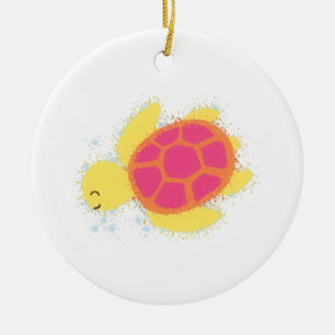 Cute Sea Turtle Ceramic Tree Decoration