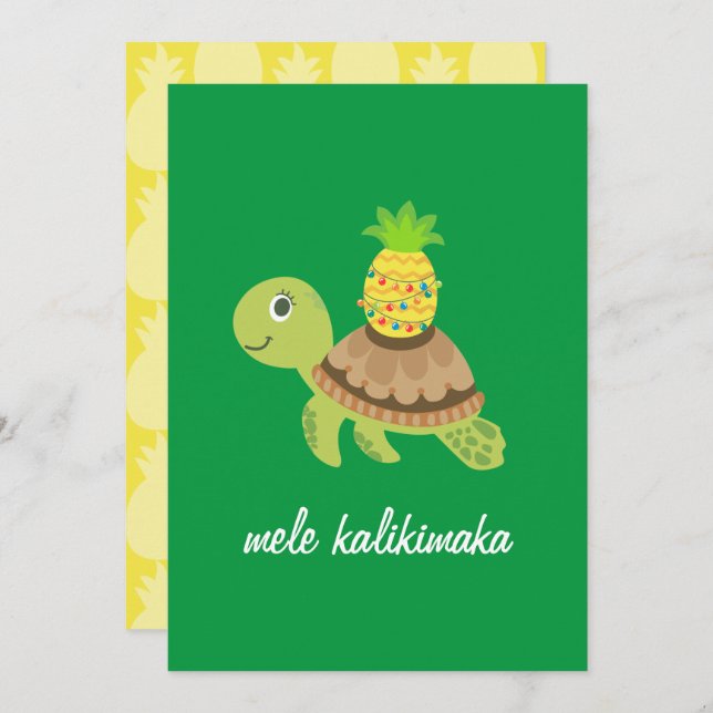 Cute Sea Turtle Christmas Holiday Card (Front/Back)