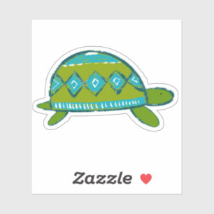 Cute Sea Turtle Custom-Cut Vinyl Sticker