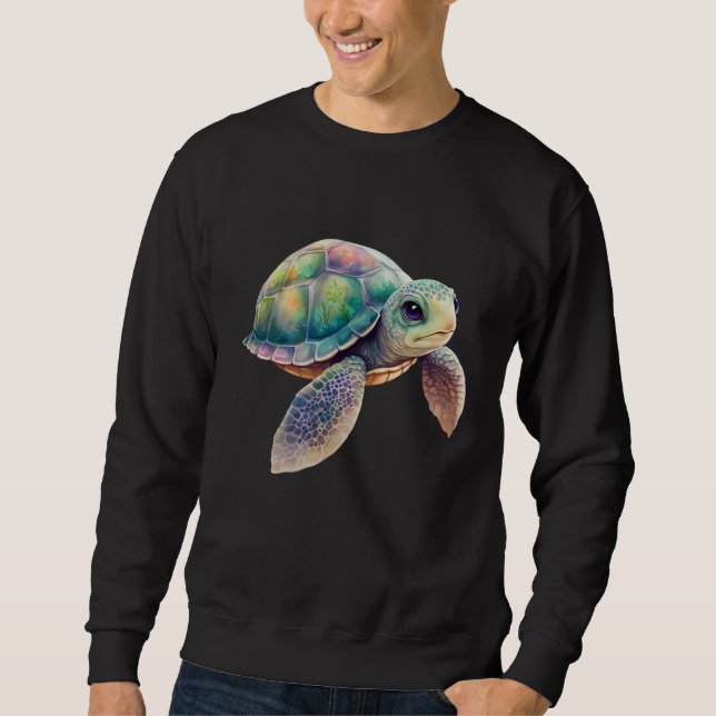 Cute Sea Turtle Graphic Sweatshirt (Front)
