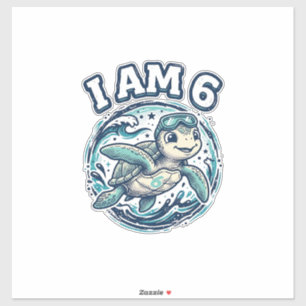 Cute Sea Turtle I Am 6 Birthday Vintage Shirt Desi