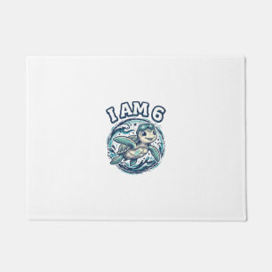 Cute Sea Turtle I Am 6 Birthday Vintage Shirt Desi Doormat