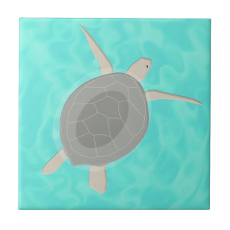 Cute Sea Turtle in Ocean Tile