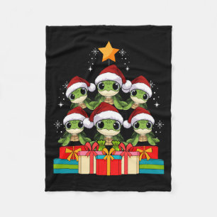 Cute Sea Turtle Le Ocean Christmas Tree Xmas Hat L Fleece Blanket