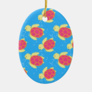 Cute Sea Turtle Pattern Ceramic Tree Decoration