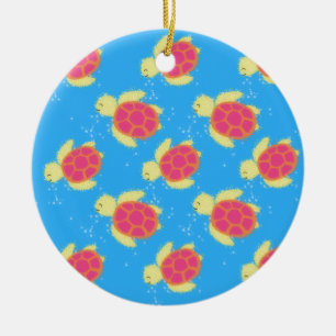Cute Sea Turtle Pattern Ceramic Tree Decoration