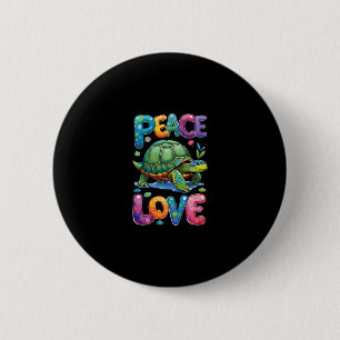Cute Sea Turtle Peace Love Turtles Beach Summer Va 6 Cm Round Badge