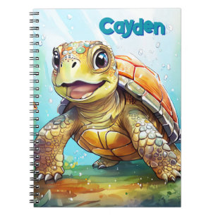 Cute Sea Turtle Personalised Notebook