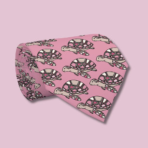 Cute sea turtle pink neck tie
