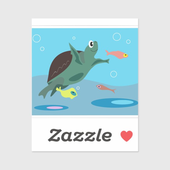 Cute Sea Turtle Under the Sea Art (Sheet)