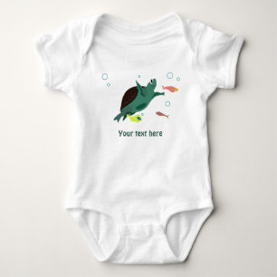 Cute Sea Turtle Under the Sea Art Baby Bodysuit