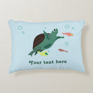 Cute Sea Turtle Under the Sea Art Decorative Cushion