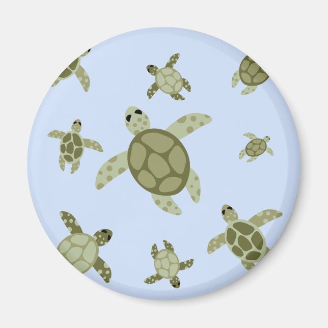 Cute Sea Turtles Magnet (Front)