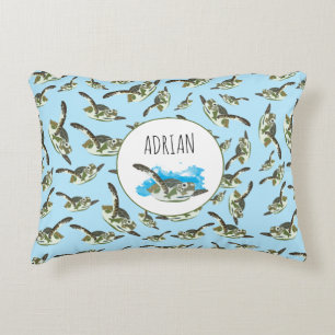 Cute Sea Turtles Pattern Decorative Cushion