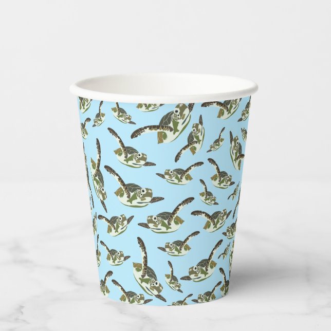 Cute Sea Turtles Pattern  Paper Cups (Front)