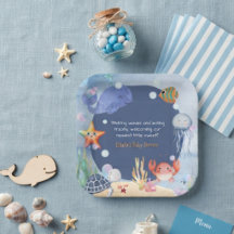 Cute Sea You Soon watercolor blue Ocean creature