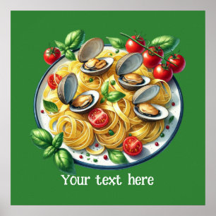 Cute seafood customise business poster