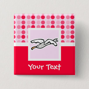 Cute Seagull 15 Cm Square Badge